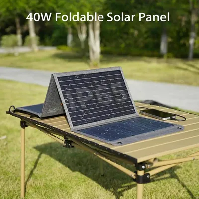 Imagen del producto de Cargador solar de 80W - Plegable - USB-C, USB-A, DC - Silicio monocristalino
