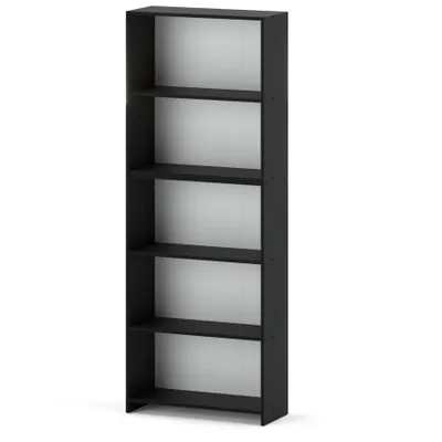 Image de STIV Möbel | Etagère Noir Mat 70x189 cm | 5 étagères | Large bibliothèque pour bureau, chambre ou salon