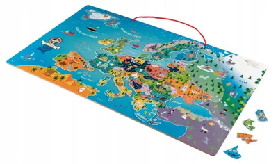 Produktbild von Playtive Puzzle Holz Europakarte Lernspiel 95-Teile Landkarte (französisch)