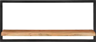 Produktbild von vidaXL Wandregale 2 Stk. 80x25x35 cm Massivholz Akazie und Stahl