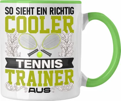 Produktbild von Trendation - Tennis Trainer Tasse Geschenk Lustig Spruch So Sieht Ein Richtig Cooler Tennis Trainer Coach Aus (Grün)