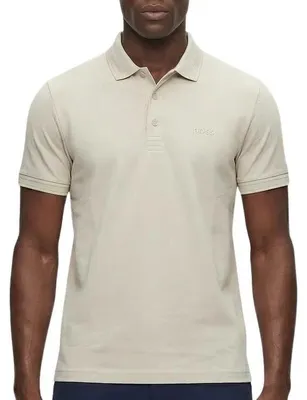 Produktbild von Boss Green Paddy Poloshirt regularer Schnitt beige mit 3 Knöpfen