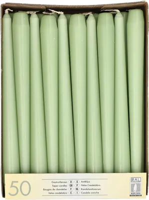 Productafbeelding van 50 kandelaars Ø 2,2 cm · 25 cm jadegroen