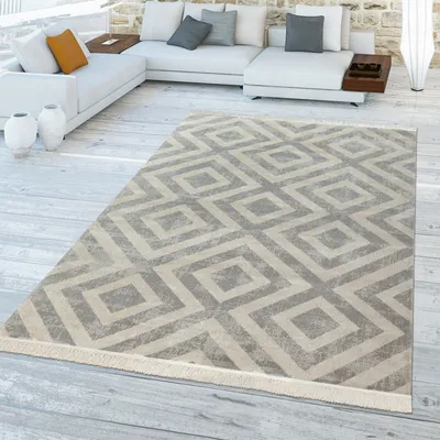 Produktbild von TT Home In-& Outdoorteppich Wetterfest Balkon Teppich Küche Rauten Design Soft Skandi Design Geometrisches Design Größe 240x340 cm