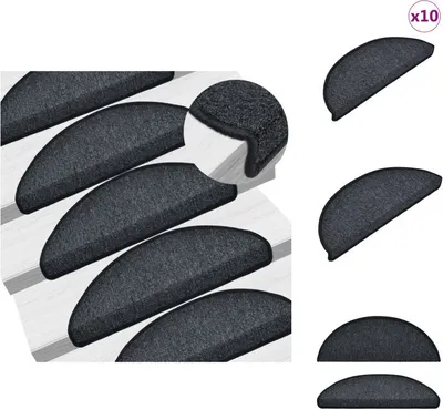 Immagine prodotto di vidaXL Tappeto per gradini 10 pezzi 65x24x4 cm grigio scuro - Tappeti per gradini