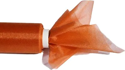 Image de Organza décoratif 16 cm 1 rouleau Or Cuivre