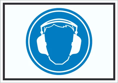 Produktbild von Gehörschutz tragen Symbol Aufkleber A9 (37x52mm)