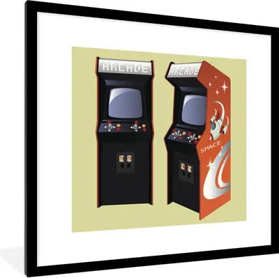 Produktbild von MuchoWow® Gerahmtes Poster Spiele - Arkade - Rot 40x40 cm - Poster mit Schwarzem Bilderrahmen Wandposter Rahmen Foto Bilder - Poster - Plakat im Rahmen