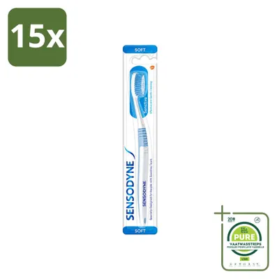 Produktbild von 15 x Sensodyne Soft Handzahnbürste für empfindliche Zähne - Großpackung - 15 Stücke