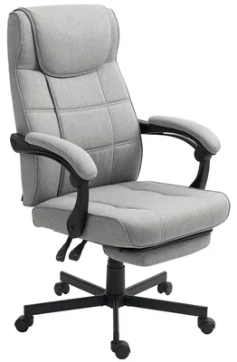 Produktbild von Ergonomischer Bürostuhl mit Massagefunktion – Chefstuhl mit Fußstütze – Grau
