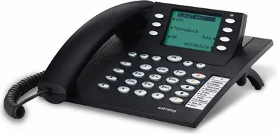 Produktbild von Teldat ELMEG CS410 System Telephone, DECT, Schwarz, Tisch/Bank, 250 Eintragungen, Monochrom, Blau
