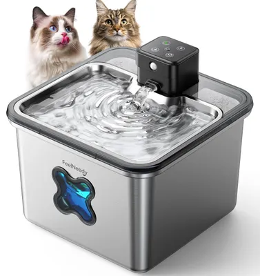 Kabelloser Katzenbrunnen 3,2L, 4000 mAh, Edelstahl