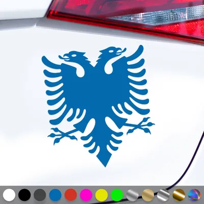 Produktbild von PantherPixel Albanien Aufkleber Shqiperia Wappen Adler Albania Sticker Auto Geschenkidee Farbe Blau