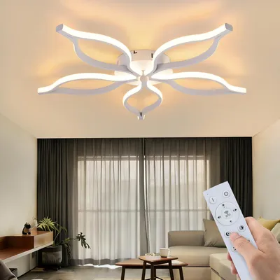 Produktbild von ZMH LED Deckenleuchten Deckenlampe Wohnzimmer 80CM Wohnzimmerlampe 75W Dimmbar mit Fernbedienung 3000-6500K Nachtlichtmodus Schlafzimmerlampe Weiß