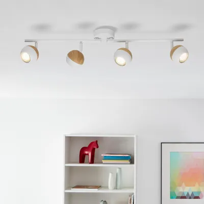 Image de Spot de plafond à LED à lumière blanc chaud - têtes orientables - métal