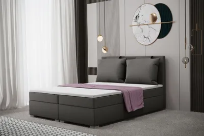 Produktbild von Boxspringbett Schlafzimmerbett MATRO 120x200cm in Stoff Soro Quarzgrau