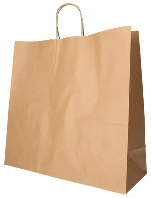 Produktbild von 25x Papiertragetaschen mit Papierkordel Kordeltasche 35 x 35 x 14 cm braun