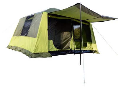 Image de Tente de camping, pouvant accueillir jusqu'à 8 personnes, deux chambres, couleur verte