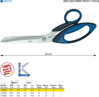 Obrázek produktu pro Krejčovské nůžky KRETZER FINNY PROFI 774520