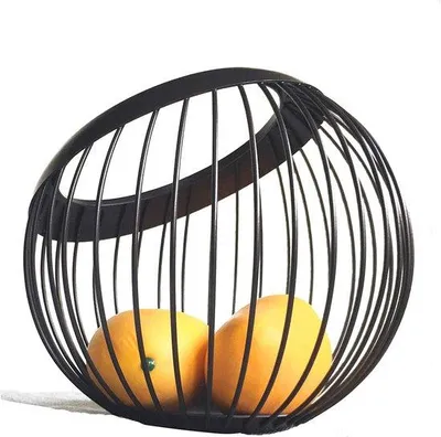 Immagine prodotto di Essiccatore per frutta, rotondo, nero, in filo metallico, caricatore, frutta, conservazione, organizer da cucina, marrone