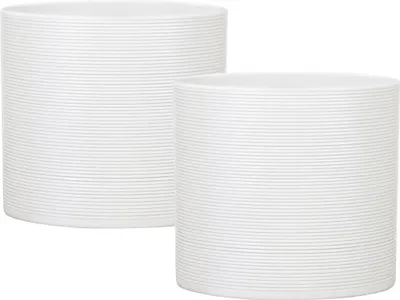 Produktbild von Scheurich Blumentopf 2er Set aus Keramik,  Farbe: Panna, 14 cm Durchmesser, 13 cm hoch, 1,5 l Vol.