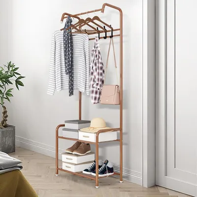 Productafbeelding van Vrijstaand Kledingrek met Schoenenrek 3-in-1