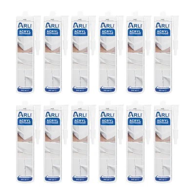 Produktbild von 12x ARLI Acryl 310ml weiß überstreichbare Dichtstoff Universal Bauacryl Maleracryl Fugendichter Dichtmasse