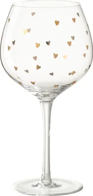 Immagine prodotto di J-Line bicchiere da vino a cuore trasparente/oro