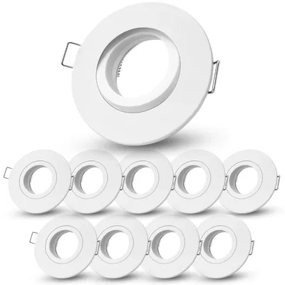 Produktbild von SSC-LUXon ORVIA 10x LED Einbauspot IP65 weiß schwenkbar - Deckenspots Badezimmer 68mm für Dusche & Feuchträume geeignet für LED GU10 und Modul - Lieferung ohne GU10 Fassung