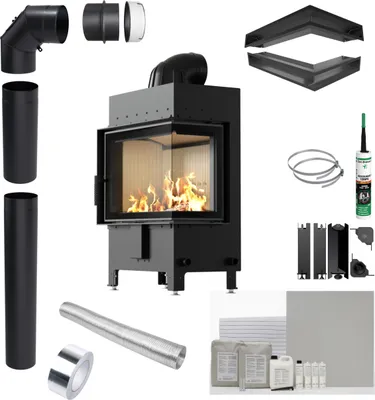 Produktbild von Kamin KRATKI LUCY Rechts 12 kW Ø200 mit Schließung Einbau Zubehör