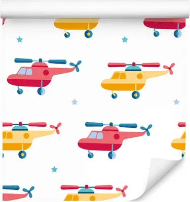 Produktbild von 10m VLIES TAPETE Rolle Kinderzimmer Himmel Hubschrauber Sterne Kosmos XXL