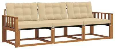 Productafbeelding van vidaXL Tuinset met 3 zitplaatsen, natuurlijke en beige kleur
