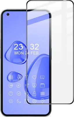 A screen protector is shown placed over a smartphone screen.