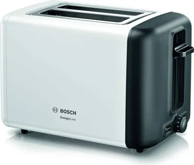 Produktbild von Bosch TAT3P421, 2 Scheibe(n), Schwarz, Weiß, Edelstahl, Tasten, Drehregler, 970 W, 220 - 240 V