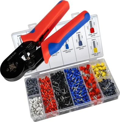 Produktbild von 1200 Aderendhülsen mit Crimpzange Set 0.25-10 mm²