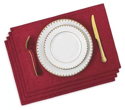 Produktbild von Set aus 4 Roten Platzdeckchen - Pflegeleicht für Tischdekoration