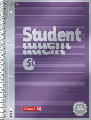 Produktbild von Brunnen 1067144, Metallisch, Violett, 50 Blätter, Liniertes Papier, A4, 90 g/m², Spiralbindung