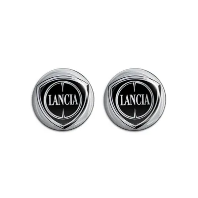 Immagine prodotto di Adesivo Lancia 3D Logo Ufficiale Nero, 12 mm, 2 pezzi