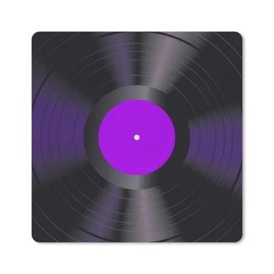 Produktbild von MuchoWow® Mauspad Mousepad Schallplatten - Lila - Vinyl - Retro 20x20 cm - Mousepads - Maus Mat - Pad - Mausunterlage - Desk Mat - Bureauartikeln