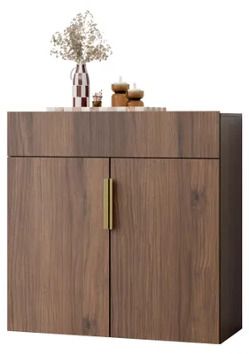 Produktbild von MIRJAN24 Kombikommode Kerkin 2D1S, Kommode mit zwei Drehtüren (Farbe: Nuss Warmia)