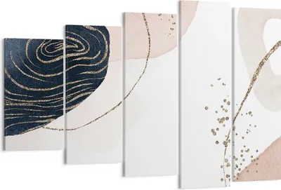 Produktbild von Bild auf Leinwand - Leinwandbild - 5 Teile - Abstraktion Modern Grafik - 150x100cm - Wand Bild - Wanddeko - Wandbilder - Leinwanddruck - Bilder - Wanddekoration - Leinwand bilder - EG150x100-4217