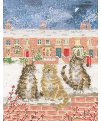 Image de Kit de broderie "Sneeuw glinstert" (Neige étincelante) de Bothy Threads, référence XHD158, dimensions 25x32 cm