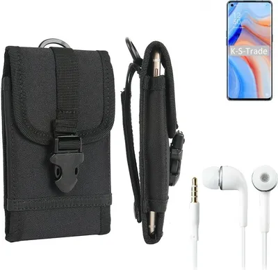 Produktbild von K-S-Trade Holster Schutz Hülle kompatibel mit Oppo K7x Gürteltasche Handy Hülle Tasche outdoor Seitentasche schwarz 1x + Kopfhörer