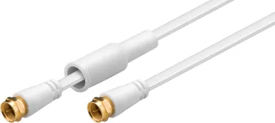 Produktbild von Goobay 67296 Flaches SAT Antennenkabel (80 dB), 2x geschirmt, wettergeschützt, 5 m, Weiß - vergoldet,F-Stecker > F-Stecker (vollständig geschirmt)