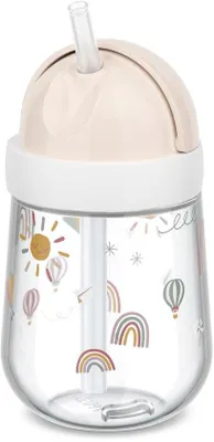 Produktbild von Ibenzoa® Auslaufsicherer Trinklernbecher mit Strohhalm - für Kleinkinder ab 9 Monaten, 300 ml, -frei, spülmaschinenfest