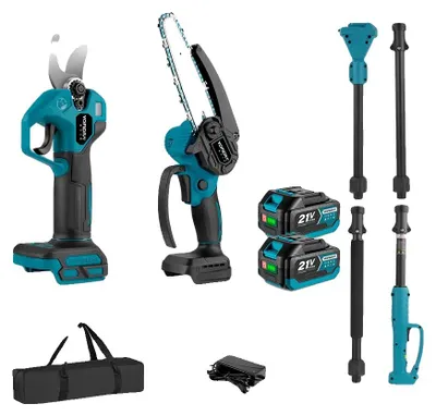 Image de Tronçonneuse électrique, moteur sans balais, bras réglable, kit de 2 batteries