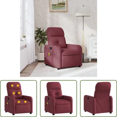 Produktbild von The Living Store Massagesessel Weinrot Stoff