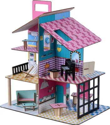 Produktbild von Olivia's Little World 360 Kinder Puppenhaus Aus Holz 3,5 " Puppen & 12 Zubehör Mehrfarben TD-13260C