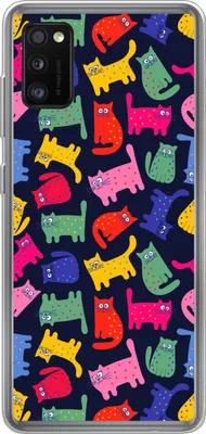 Produktbild von MuchoWow® Handyhülle Schutzhülle Hülle für Telefoonhoesje Samsung Galaxy A41 Muster - Katze - Regenbogen - Rosa - Mädchen - Kinder - Kind Silikon Softcase Handy Hülle - Mobiltelefon