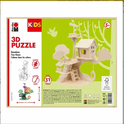 Immagine prodotto di Marabu 0317000000011 Marabu KiDS Puzzle 3D "Casa sull'albero", 37 pezzi